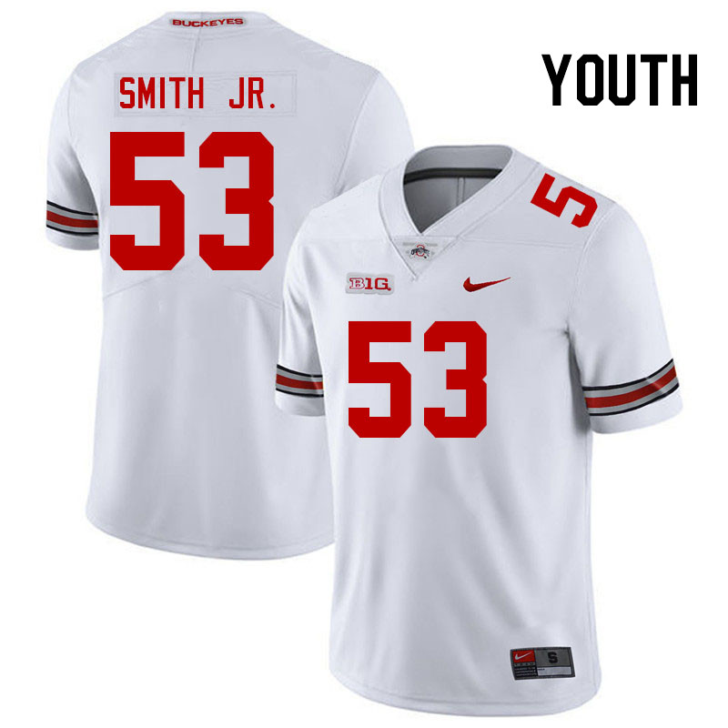 Youth #53 Will Smith Jr. Ohio State Buckeyes College Football Jerseys Stitched-White